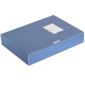 得力（deli）5603 A4 55mm 粘扣档案盒（黑色 蓝色）