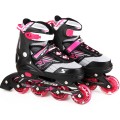 deli得力轮滑鞋 儿童可调节溜冰鞋 F3103 四轮直排轮滑 闪光碳钢铝合金 男女中号大号34-37码